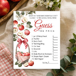 Apple & Gingham Baby Shower Gissa Priset-Spel Flygblad