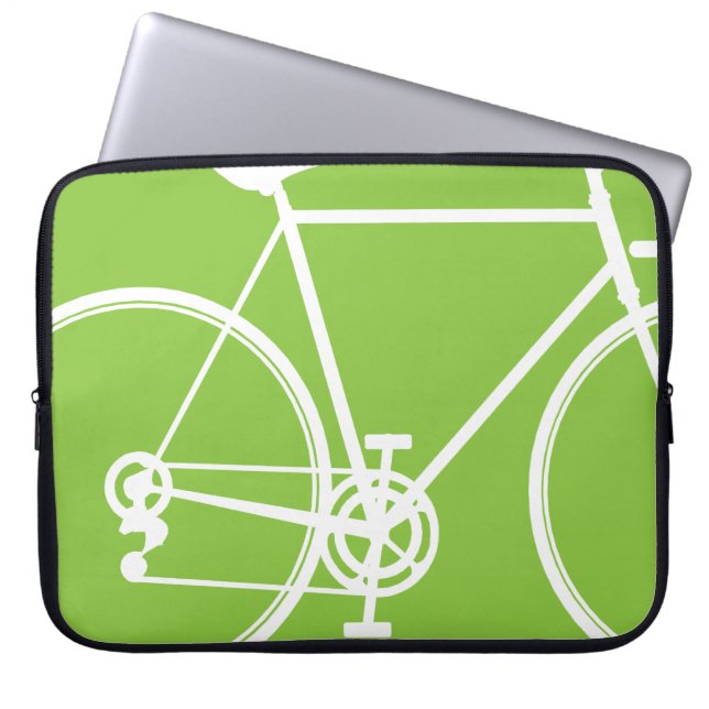 Apple - grön cykeldesignlaptop sleeve (Framsidan)