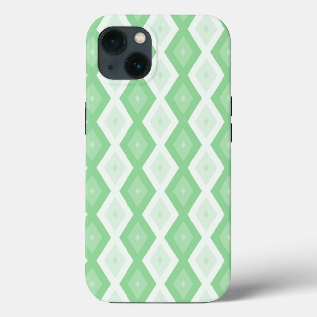 Apple grön diamantmönster Case-Mate iPhone-fodral (Baksida)