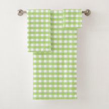 Apple Grönt and White Gingham Check