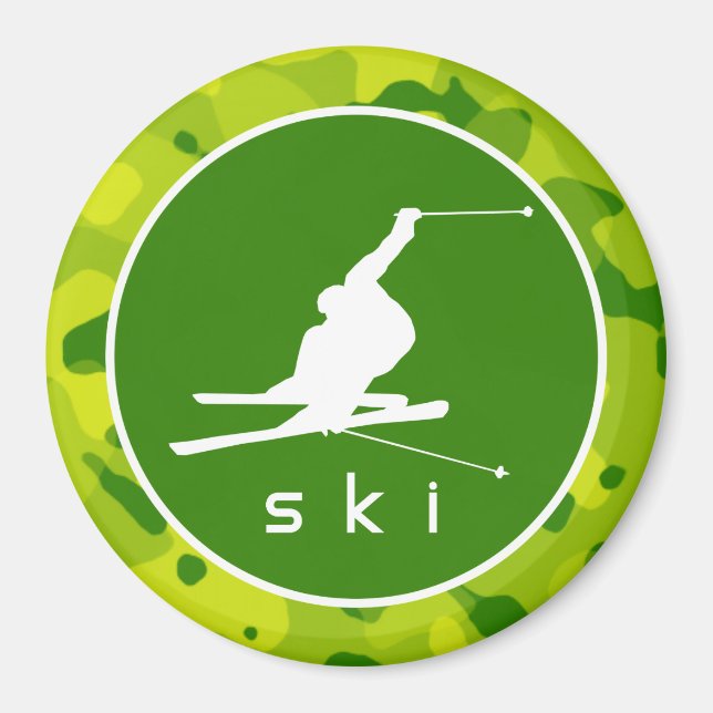Apple Grönt Camo; Snö Ski Magnet (Framsidan)