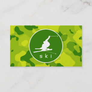 Apple Grönt Camo; Snö Ski Visitkort