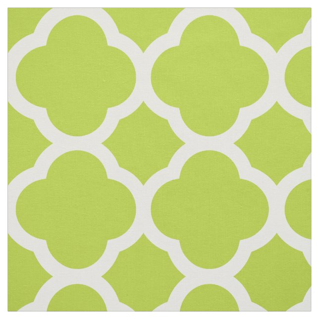 Äpple Grönt Modern Quatrefoil stor  Tyg (Provkarta)