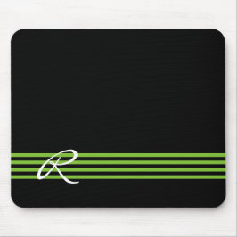 Apple Grönt och Black Rand med Monogram Musmatta
