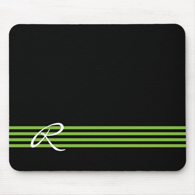 Apple Grönt och Black Rand med Monogram Musmatta (Framsidan)