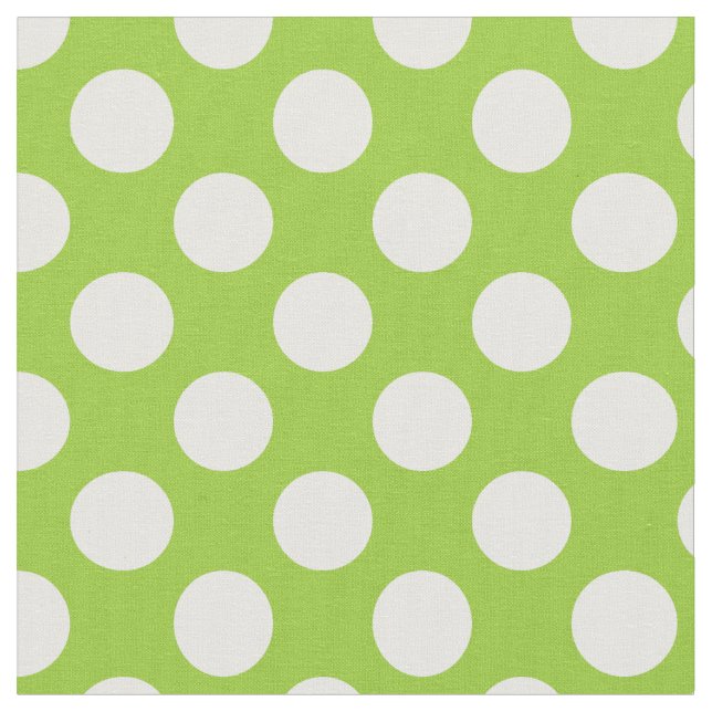 Apple Grönt och White Polka dots Tyg (Närbild)