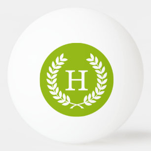 Apple Grönt Wheat Laurel WAN Initial Monogram Pingisboll