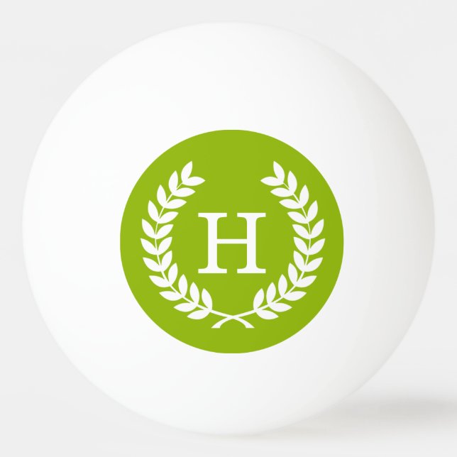 Apple Grönt Wheat Laurel WAN Initial Monogram Pingisboll (Framsidan)