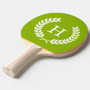 Apple Grönt Wheat Laurel WAN Initial Monogram Pingisracket
