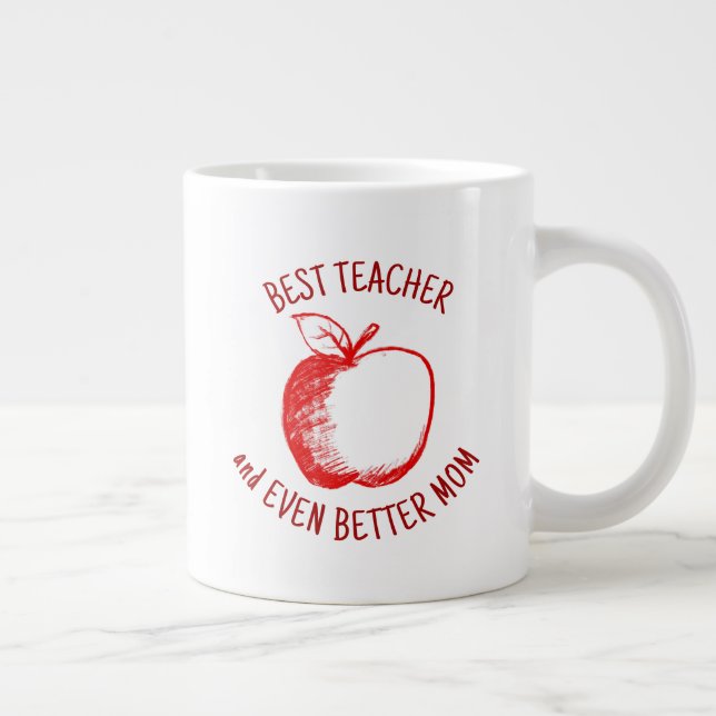 Apple Hand plockade | Best Teacher Mamma Jumbo Mugg (Höger)