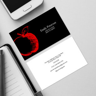 Apple Hand plockade Svart Visitkort
