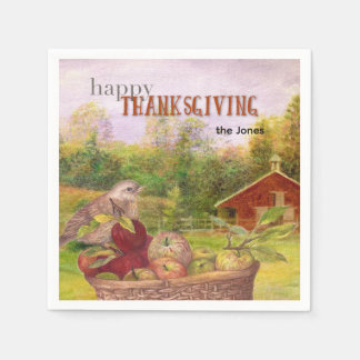Apple Harvest Happy thanksgiving Pappersservett