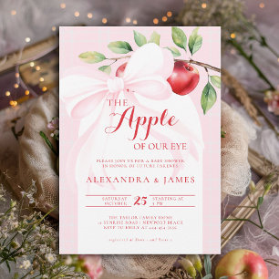 Apple Harvest Rosa Bow Chic Coed Fall Girl Shower Inbjudningar
