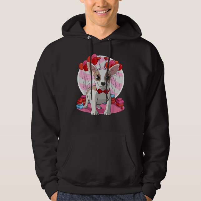 Apple Head Chihuahua Heart Alla hjärtans dag Decor Hoodie (Framsida)