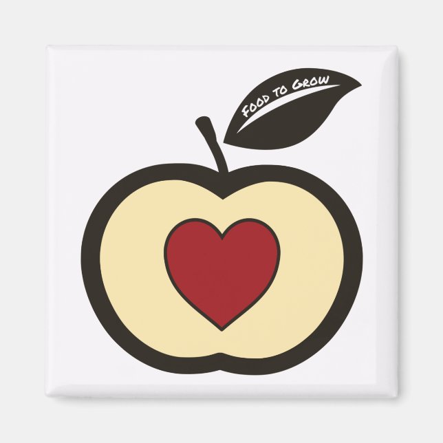 Apple & Heart Core Food to Grow logotyp  Magnet (Framsidan)
