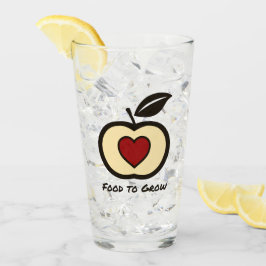 Apple & Heart Red & Black Food to Grow Logotyp Glaskopp
