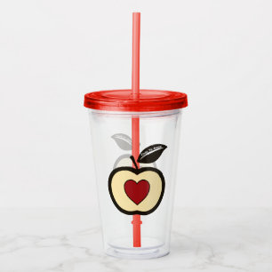 Apple & Heart Red & Black Food to Grow Logotyp Take Away Mugg