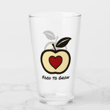 Apple & Heart Röd & Svart Mat att växa Logo