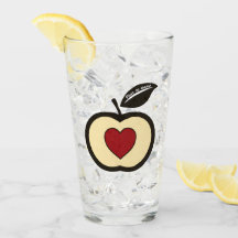 Apple & Heart Svart & Röd Mat att växa Logo