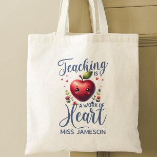 Apple Heart Teacher Appreciation Gift Tygkasse