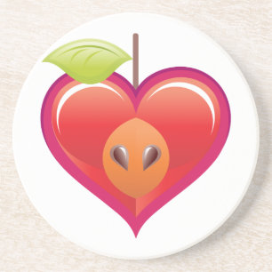 Apple Heart Underlägg Sandsten