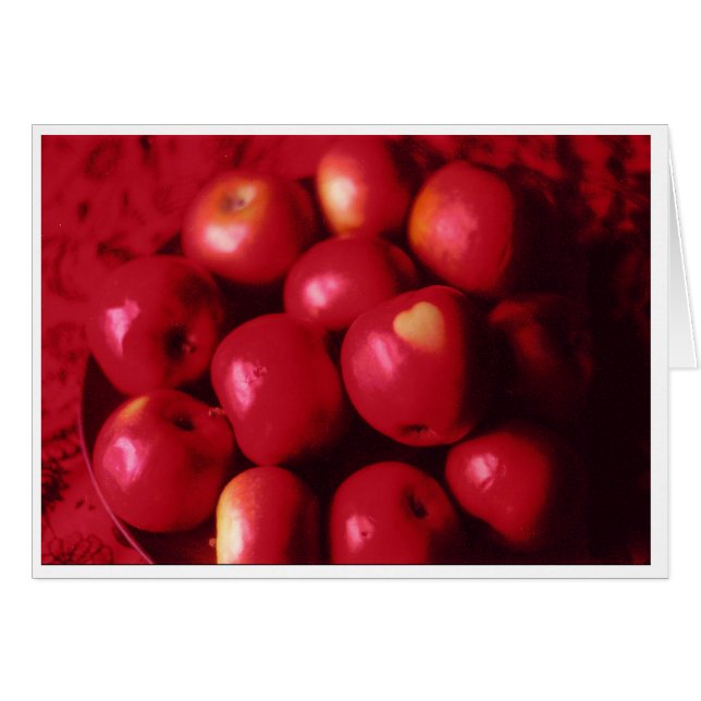 Apple hjärta hälsningskort (Framsidan Horizontal)