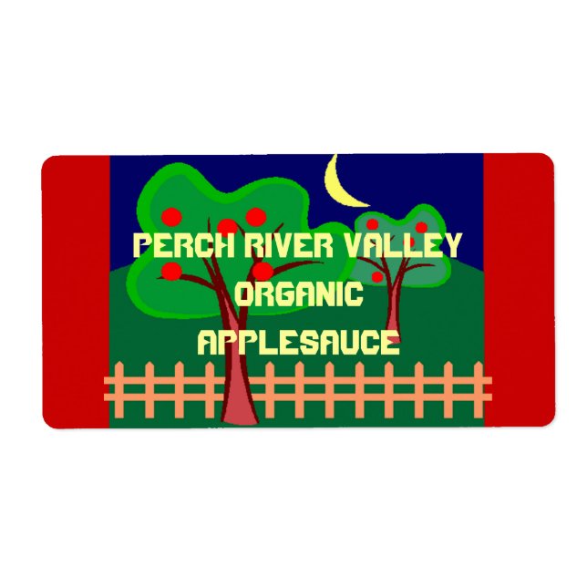 Apple Home Canning Applesauce Butter Vin-etiketter Fraktsedel (Framsidan)