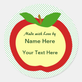 Apple Home Made Food Gift-etikett Runt Klistermärke