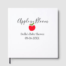 Äpple i blom baby shower rött äpple namn datum gästböcker