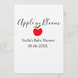 Äpple i blom baby shower rött äpple namn datum inbjudningar