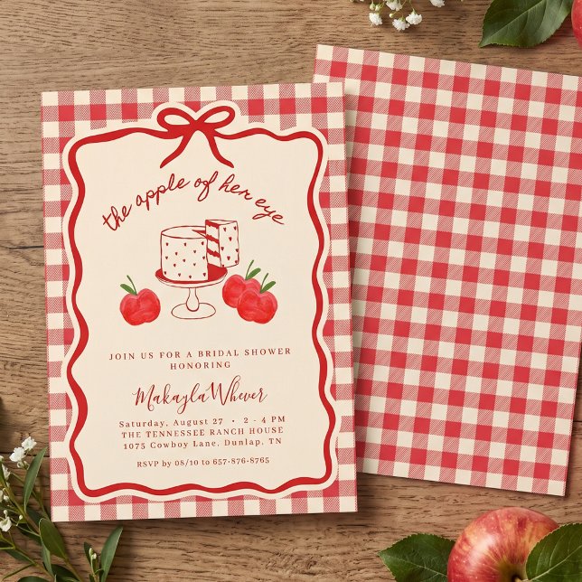 Äpple i hennes öga Gingham Coquette Bröllopsdusch Inbjudningar (Skapare uppladdad)