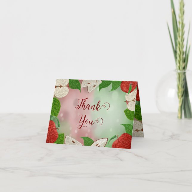 Äpple i mitt öga Baby Shower Faltat tackkort (Framsida)