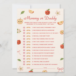 Äpple i mitt öga - Baby Shower Gissa vem spelkort Inbjudningar