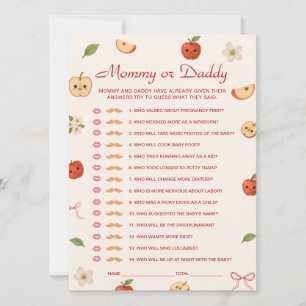 Äpple i mitt öga - Baby Shower Gissa vem spelkort Inbjudningar
