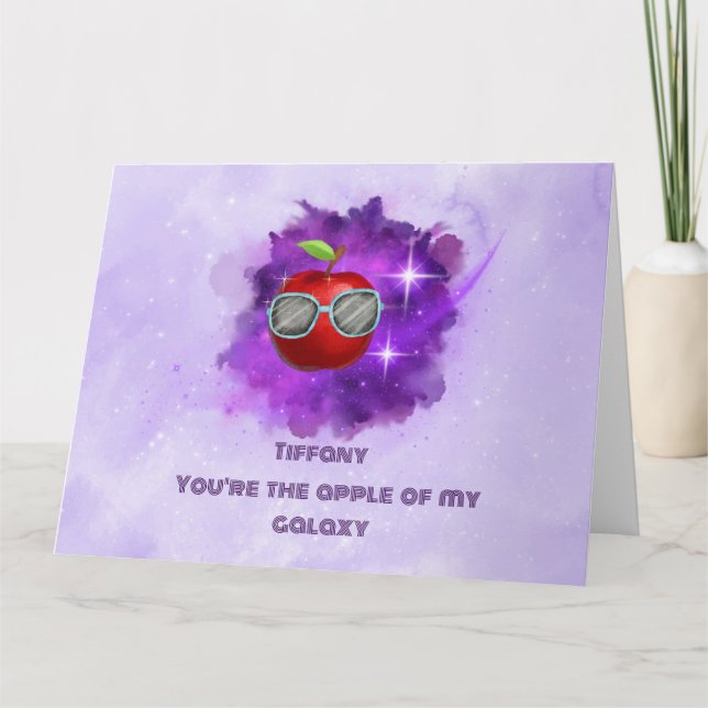 Äpple i tacksamt Galaxy - tackkort (Framsida)