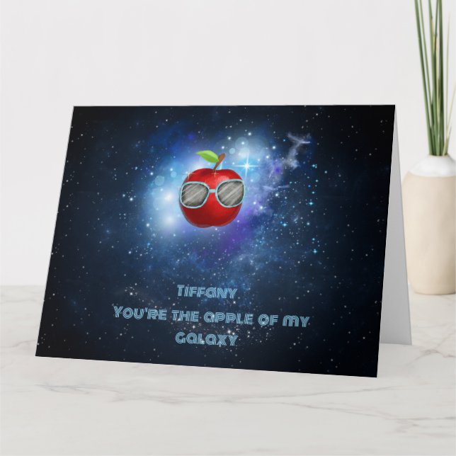 Äpple i tacksamt Galaxy - tackkort (Framsida)