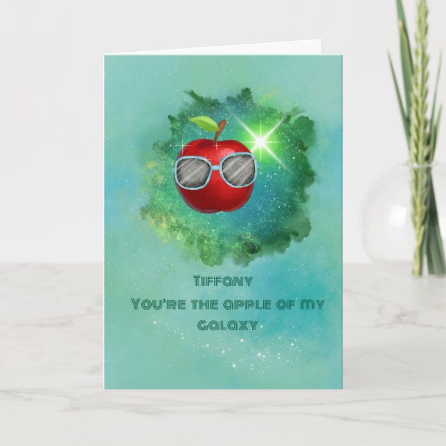 Äpple i tacksamt Galaxy - tackkort (Framsida)