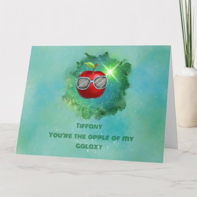 Äpple i tacksamt Galaxy - tackkort (Framsida)