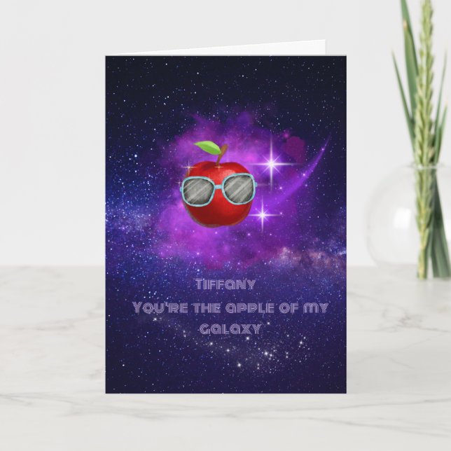 Äpple i tacksamt Galaxy - tackkort (Framsida)