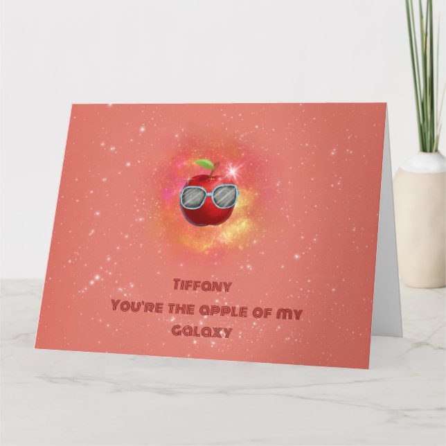 Äpple i tacksamt Galaxy - tackkort (Framsida)