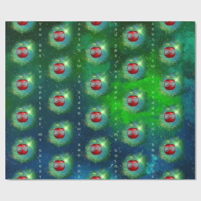 Äpple i Thankful Galaxy Wrapping Papper Presentpapper (Platt)