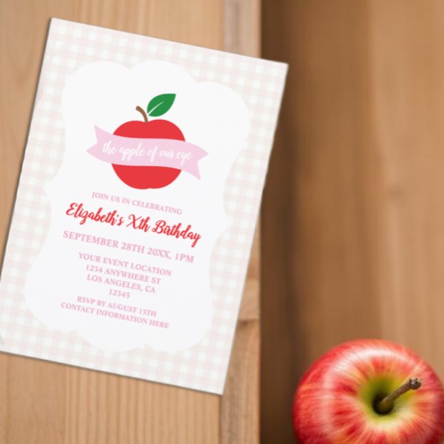Äpple I Våra Ögon Flicka Födelsedag Inbjudningar (Skapare uppladdad)