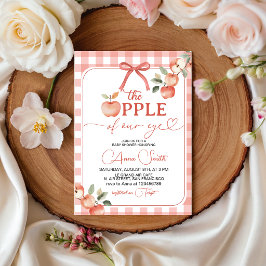 Äpple i Vårat Öga Rutig Baby Shower Inbjudan