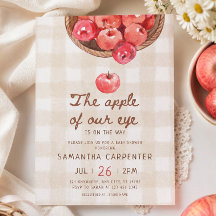 äpple i vårt öga äppelkorg gingham baby shower