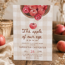 äpple i vårt öga äppelkorg gingham baby shower