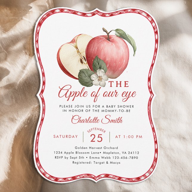 Äpple i vårt öga Baby Shower Inbjudan (Apple of our eye Invite)
