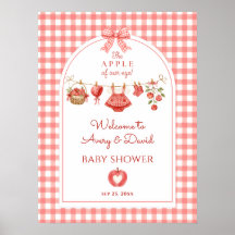 Äpple i vårt öga Baby Shower Röd Gingham