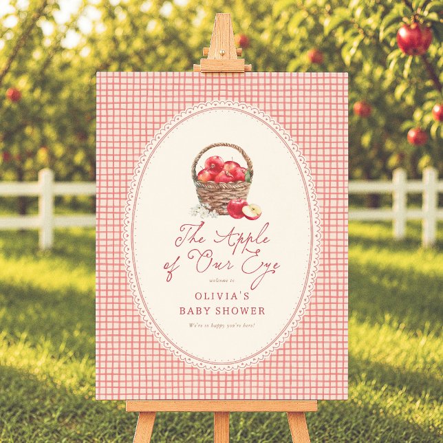 Äpple I Vårt Öga Baby Shower Välkomstskylt Poster (Skapare uppladdad)