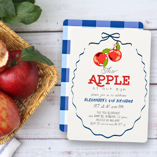 Äpple i vårt öga Blå band pojke födelsedag Inbjudningar