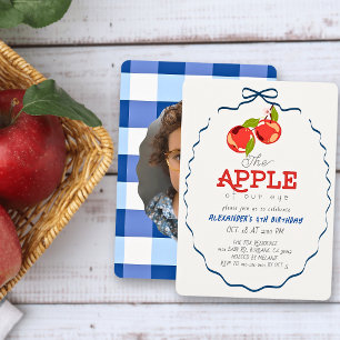 Äpple i vårt öga Blå bandpojke födelsedag Inbjudningar